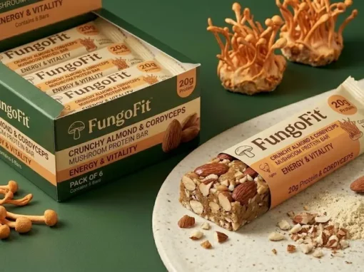 Crunchy Almond & Cordyceps Protein Bar by FungoFit