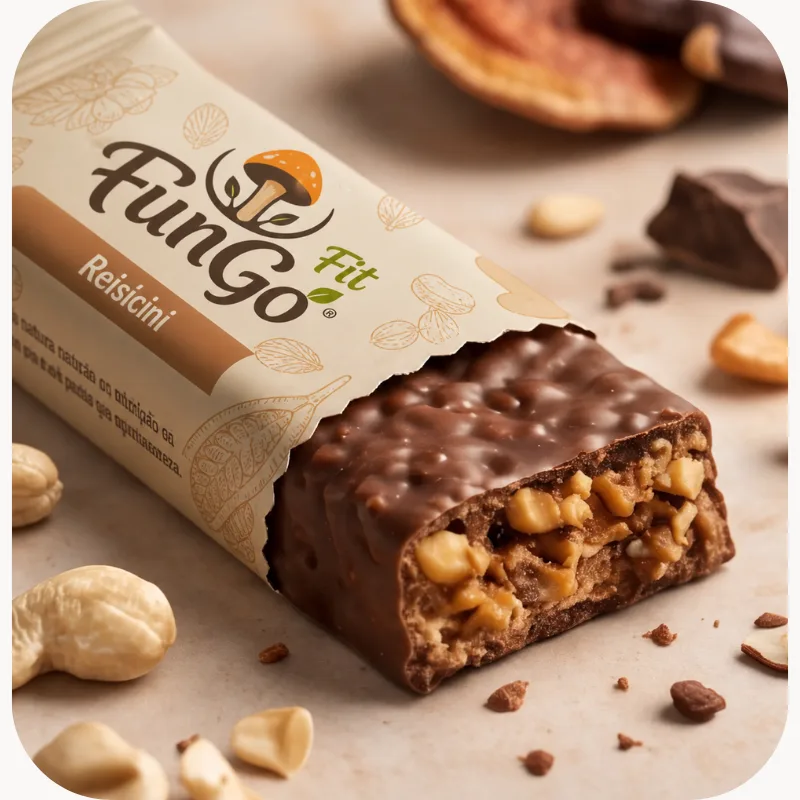 FungoFit functional mushroom protein bar - crunchy almond cordyceps